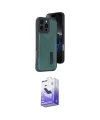 ieg™ iPhone 16 Pro Max Kılıf Yörünge Işık Serisi - Siyah Bilvis 5in1 5D Magic Hayalet Cam Ekran Koruyucu