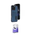 ieg™ iPhone 16 Pro Max Kılıf Yörünge Işık Serisi - Siyah Bilvis 5in1 5D Magic Hayalet Cam Ekran Koruyucu