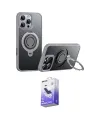 ieg™ iPhone 16 Pro Max Kılıf Zirve Çizgi Prime - Siyah Bilvis 5in1 5D Magic Hayalet Cam Ekran Koruyucu