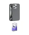 ieg™ iPhone 16 Pro Max Kılıf Zirve Modern Prime - Siyah Bilvis 5in1 5D Magic Hayalet Cam Ekran Koruyucu