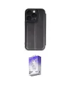ieg™ iPhone 16 Pro Max Kılıf Zirve Yansıma Serisi - Siyah Bilvis 5in1 3D Magic Cam Ekran Koruyucu