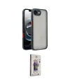 ieg™ iPhone 16E Kılıf Ahenk Çizgi Serisi - Siyah Bilvis 3D Cam Ekran Koruyucu