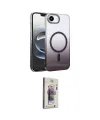 ieg™ iPhone 16E Kılıf Ahenk Doku Özel Seri - Siyah Bilvis 3D Cam Ekran Koruyucu