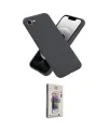 ieg™ iPhone 16E Kılıf Ahenk Serisi - Siyah Bilvis 3D Cam Ekran Koruyucu