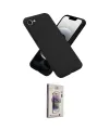 ieg™ iPhone 16E Kılıf Ahenk Serisi - Siyah Bilvis 3D Cam Ekran Koruyucu