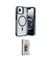 ieg™ iPhone 16E Kılıf Akış Form - Siyah Bilvis 3D Cam Ekran Koruyucu