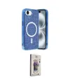 ieg™ iPhone 16E Kılıf Eksen Çizgi - Siyah Bilvis 3D Cam Ekran Koruyucu