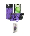 ieg™ iPhone 16E Kılıf Kıvılcım Modern Serisi - Siyah Bilvis 3D Cam Ekran Koruyucu