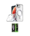 ieg™ iPhone 16E Kılıf Kozmos Doku Koleksiyonu - Şeffaf 360 Full Body Arka Koruyucu