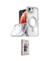 ieg™ iPhone 16E Kılıf Kozmos Doku Koleksiyonu - Siyah Bilvis 3D Cam Ekran Koruyucu