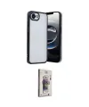 ieg™ iPhone 16E Kılıf Vadi Minimal - Siyah Bilvis 3D Cam Ekran Koruyucu