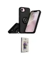ieg™ iPhone 16E Kılıf Yörünge Çizgi - Siyah Bilvis 3D Cam Ekran Koruyucu