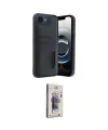 ieg™ iPhone 16E Kılıf Yörünge Işık Serisi - Siyah Bilvis 3D Cam Ekran Koruyucu
