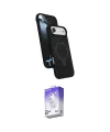 ieg™ iPhone 17 Air Kılıf İz Işık Koleksiyonu - Siyah Bilvis 5in1 3D Magic Cam Ekran Koruyucu