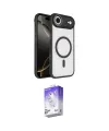 ieg™ iPhone 17 Air Kılıf Kıvılcım Prime - Siyah Bilvis 5in1 3D Magic Cam Ekran Koruyucu