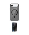 ieg™ iPhone 17 Air Kılıf Pusula Form Özel Seri - Siyah 3D Antistatik Hayalet Cam Ekran Koruyucu