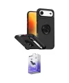 ieg™ iPhone 17 Air Kılıf Yörünge Çizgi - Siyah Bilvis 5in1 5D Magic Hayalet Cam Ekran Koruyucu
