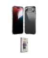 ieg™ iPhone 17 Air Kılıf Zirve Doku - Siyah Bilvis 3D Cam Ekran Koruyucu
