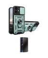 ieg™ iPhone 17 Kılıf Ahenk Klasik - Siyah 3D Antistatik Hayalet Cam Ekran Koruyucu