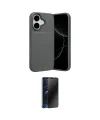 ieg™ iPhone 17 Kılıf Eksen Form Prime - Siyah 3D Antistatik Hayalet Cam Ekran Koruyucu
