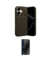 ieg™ iPhone 17 Kılıf Eksen Form Prime - Siyah 3D Antistatik Hayalet Cam Ekran Koruyucu