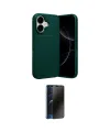 ieg™ iPhone 17 Kılıf Eksen Form Prime - Siyah 3D Antistatik Hayalet Cam Ekran Koruyucu