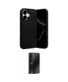 ieg™ iPhone 17 Kılıf Eksen Form Prime - Siyah 3D Antistatik Hayalet Cam Ekran Koruyucu