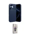 ieg™ iPhone 17 Kılıf Eksen Form Prime - Siyah Bilvis 3D Cam Ekran Koruyucu