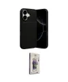 ieg™ iPhone 17 Kılıf Eksen Form Prime - Siyah Bilvis 3D Cam Ekran Koruyucu