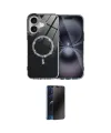 ieg™ iPhone 17 Kılıf Kıvılcım Form Prime - Siyah 3D Antistatik Hayalet Cam Ekran Koruyucu