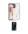 ieg™ iPhone 17 Kılıf Nova Işık Özel Seri - Siyah 3D Antistatik Hayalet Cam Ekran Koruyucu
