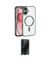 ieg™ iPhone 17 Kılıf Nova Işık Özel Seri - Siyah 3D Antistatik Hayalet Cam Ekran Koruyucu