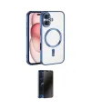 ieg™ iPhone 17 Kılıf Nova Işık Özel Seri - Siyah 3D Antistatik Hayalet Cam Ekran Koruyucu