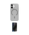 ieg™ iPhone 17 Kılıf Pusula Form Özel Seri - Siyah 3D Antistatik Hayalet Cam Ekran Koruyucu
