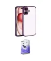 ieg™ iPhone 17 Kılıf Vadi Minimal - Siyah Bilvis 5in1 5D Magic Hayalet Cam Ekran Koruyucu