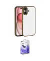 ieg™ iPhone 17 Kılıf Vadi Minimal - Siyah Bilvis 5in1 5D Magic Hayalet Cam Ekran Koruyucu