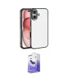 ieg™ iPhone 17 Kılıf Vadi Minimal - Siyah Bilvis 5in1 5D Magic Hayalet Cam Ekran Koruyucu