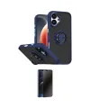 ieg™ iPhone 17 Kılıf Yörünge Çizgi - Siyah 3D Antistatik Hayalet Cam Ekran Koruyucu