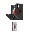 ieg™ iPhone 17 Kılıf Yörünge Çizgi - Siyah Bilvis 3D Cam Ekran Koruyucu