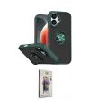 ieg™ iPhone 17 Kılıf Yörünge Çizgi - Siyah Bilvis 3D Cam Ekran Koruyucu