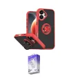 ieg™ iPhone 17 Kılıf Yörünge Çizgi - Siyah Bilvis 5in1 3D Magic Cam Ekran Koruyucu