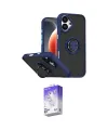ieg™ iPhone 17 Kılıf Yörünge Çizgi - Siyah Bilvis 5in1 3D Magic Cam Ekran Koruyucu