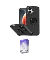 ieg™ iPhone 17 Kılıf Yörünge Çizgi - Siyah Bilvis 5in1 3D Magic Cam Ekran Koruyucu
