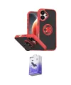 ieg™ iPhone 17 Kılıf Yörünge Çizgi - Siyah Bilvis 5in1 5D Magic Hayalet Cam Ekran Koruyucu