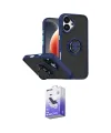 ieg™ iPhone 17 Kılıf Yörünge Çizgi - Siyah Bilvis 5in1 5D Magic Hayalet Cam Ekran Koruyucu