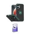 ieg™ iPhone 17 Kılıf Yörünge Çizgi - Siyah Bilvis 5in1 5D Magic Hayalet Cam Ekran Koruyucu