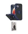 ieg™ iPhone 17 Kılıf Yörünge Çizgi - Siyah Bilvis Hayalet Cam Ekran Koruyucu