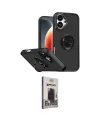 ieg™ iPhone 17 Kılıf Yörünge Çizgi - Siyah Bilvis Hayalet Cam Ekran Koruyucu