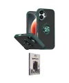 ieg™ iPhone 17 Kılıf Yörünge Çizgi - Siyah Bilvis Hayalet Cam Ekran Koruyucu