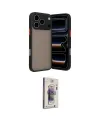 ieg™ iPhone 17 Pro Kılıf Ahenk Çizgi Serisi - Siyah Bilvis 3D Cam Ekran Koruyucu